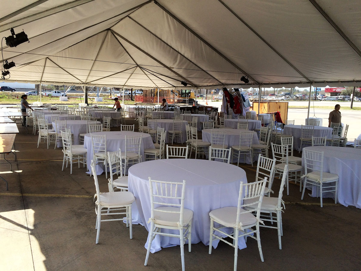 White 60'' Round Table Rentals Linens